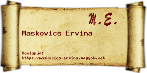 Maskovics Ervina névjegykártya
